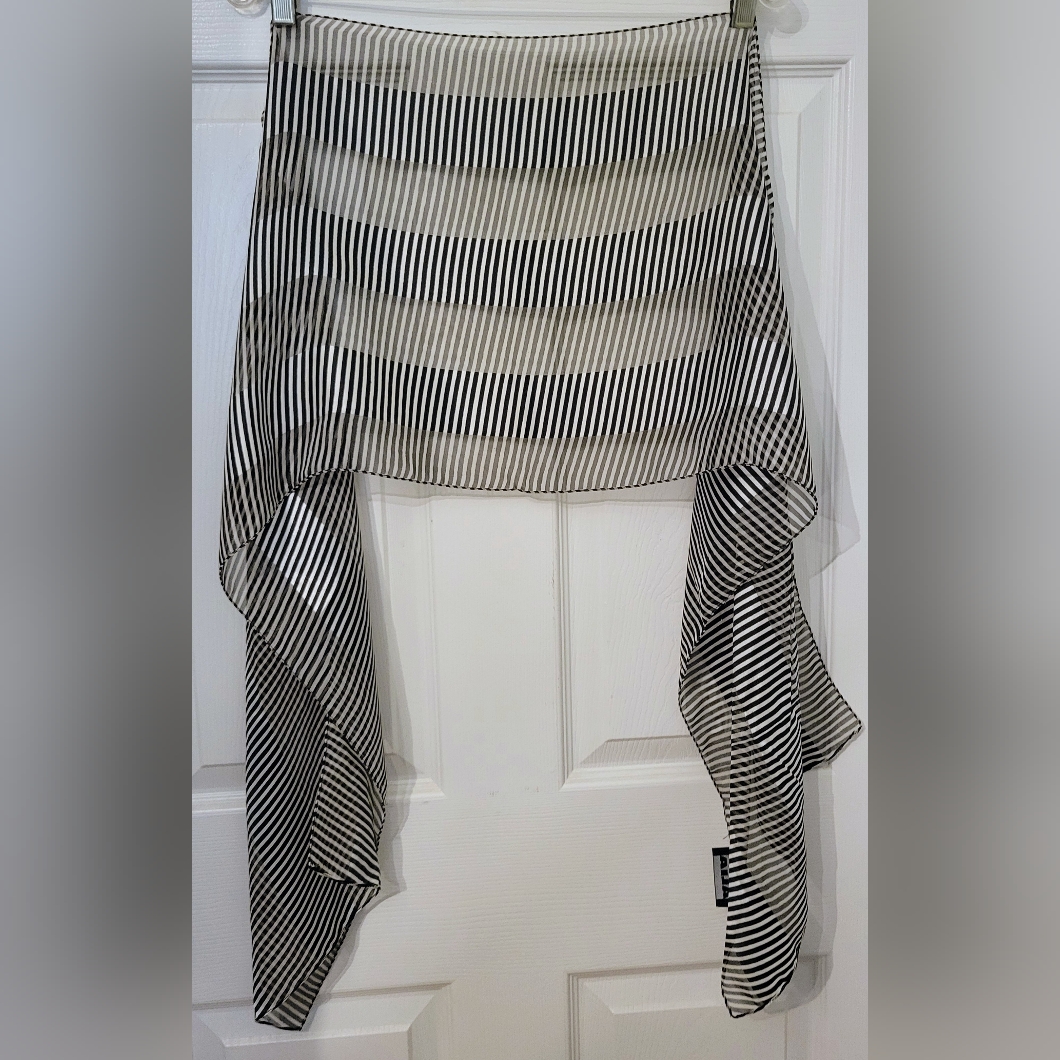 Sheer Striped Rectangular Scarf